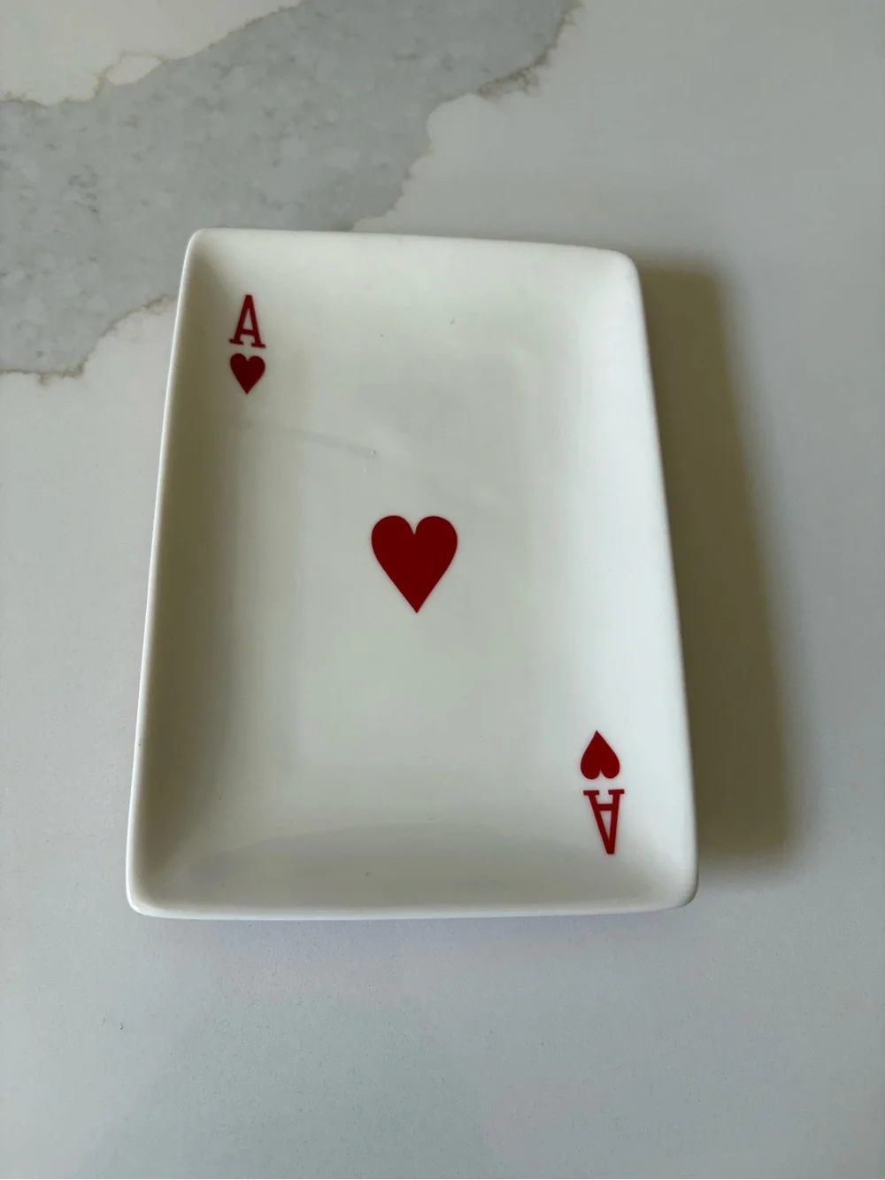 Restoration Hardware Ace of Hearts Ceramic Trinket Dish 2004 EUC